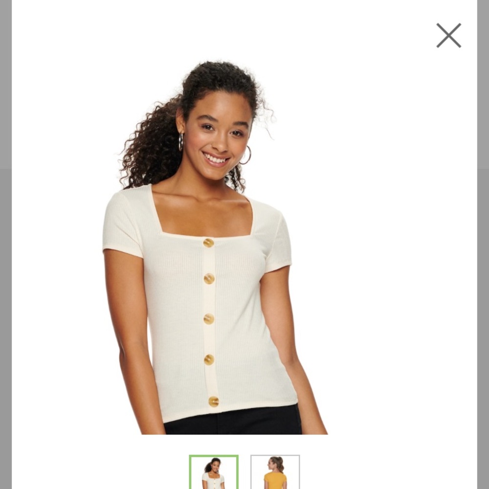 Candies button-front ribbed shirt